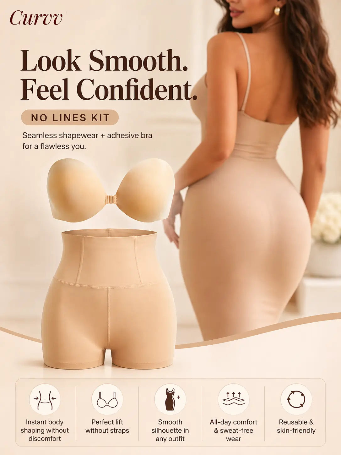 Tummy Control Shorts + Invisible Bra