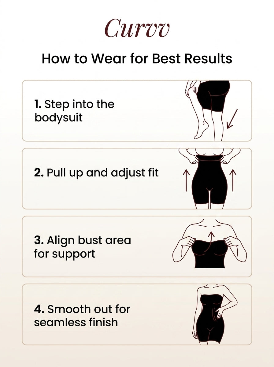 Seamless Strapless Bodysuit Shapewear | Tummy Control Tube with Mid-Thigh Coverage