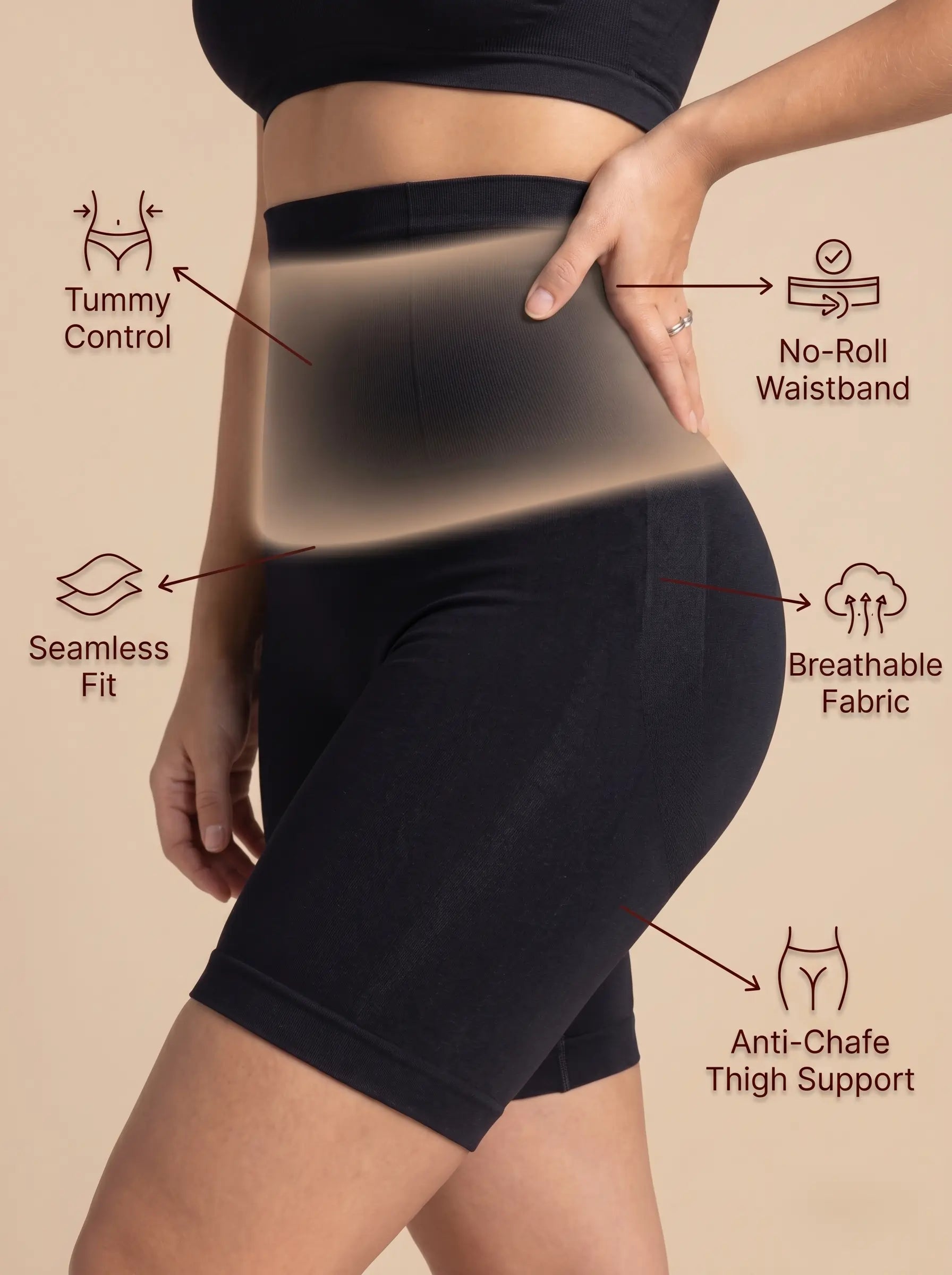 Shapewear Shorts - High Waist Tummy Control
