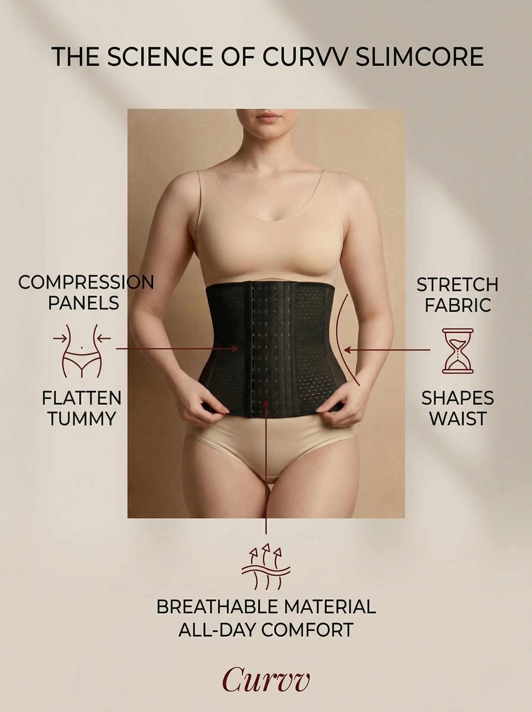 Curvv SlimCore Tummy Tuck Belt – Instant Waist Shaping Shapewear